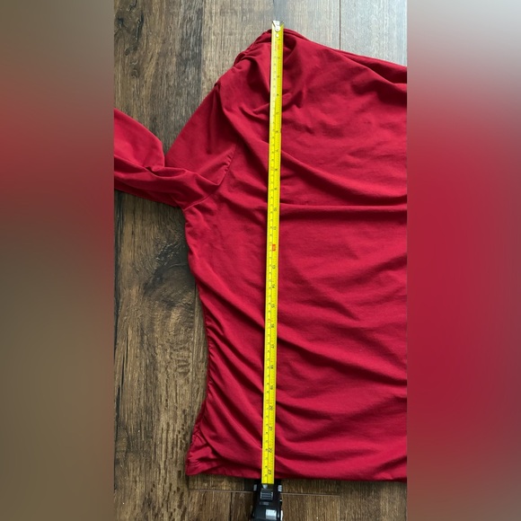 Abercrombie & Fitch Long Sleeve Off-The-Shoulder Draped Top, Rich Ruby, XL - Picture 4 of 8